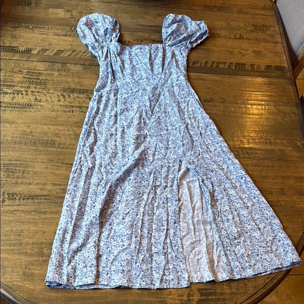 Francesca's Blue Floral Midi Dress - Picture 1 of 2